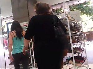 Sexy daughter and fat mom in shopping Picture 3