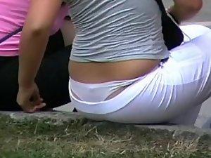 She sat and shown her whale tail Picture 1