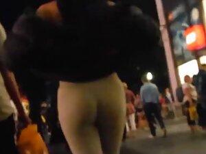 Hot ass in leggings under the moonlight