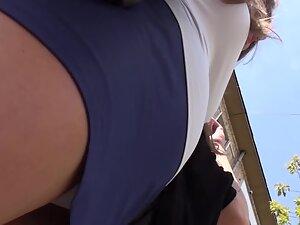 Upskirt while talking to a hottie from the train Picture 2