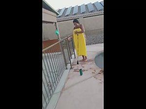 Boyfriend teases naked girlfriend in swimming pool Picture 7