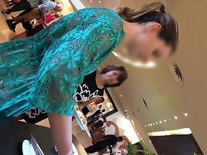 Hot tourist woman seen on hotel dinner Picture 8