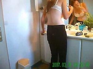 Redhead sister nude on a hidden camera Picture 8