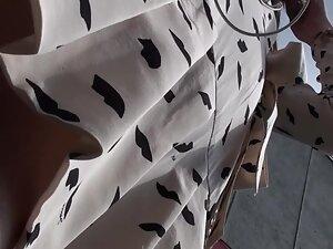 Sexy upskirt under a conservative dress Picture 3