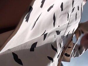 Sexy upskirt under a conservative dress Picture 5