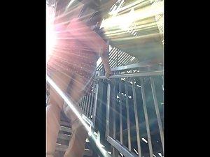 Nice butt in upskirt of dotted dress Picture 5