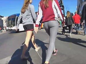 Clumsy teen girl got a hot ass in tights Picture 1