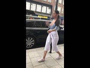 Insane big boobs spotted on the street Picture 6