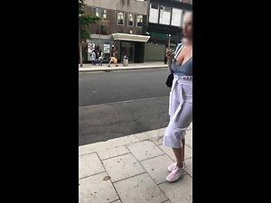 Insane big boobs spotted on the street Picture 8