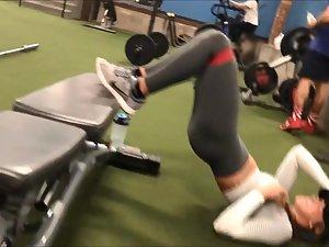 Fit girl does a sexually suggestive exercise in the gym Picture 6