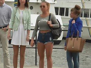 Stoic girl got big tits and hot ass