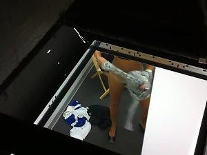 Skinny girl spied from the ceiling Picture 5