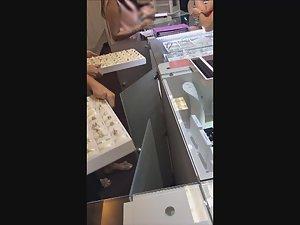 Busty store clerk at a jewelry shop Picture 3