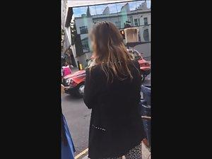 Voyeur flirts and makes epic upskirt video Picture 3