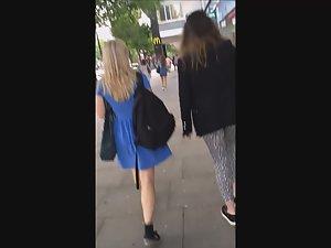 Voyeur flirts and makes epic upskirt video Picture 5