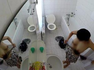 Nude woman pisses and showers off Picture 3