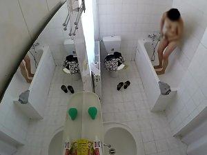 Nude woman pisses and showers off Picture 8