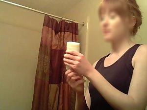 Spying on sister's adorable boobs in bathroom Picture 6