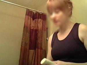 Spying on sister's adorable boobs in bathroom Picture 7