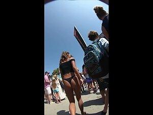 Fantastic tight ass in black bikini spotted on beach Picture 7