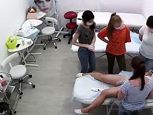 Spying on girls learning how to wax a pussy Picture 4