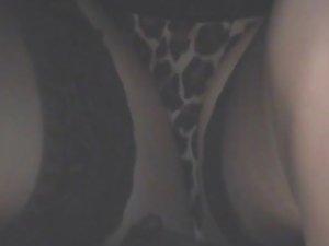 Close up of her sexy leopard panties