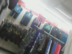 Chasing after hot ass in clothes store Picture 6
