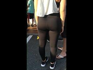 Checking her ass while she hugs her tall boyfriend Picture 2