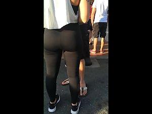 Checking her ass while she hugs her tall boyfriend Picture 3