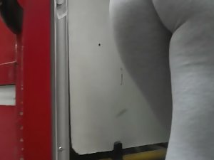 Voyeur follows perfect young ass in bus