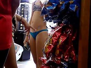 Hot teen friends in a shop by the beach Picture 7