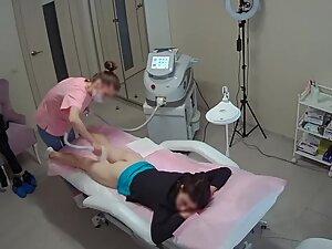 Spying on half naked woman during hair removal Picture 6