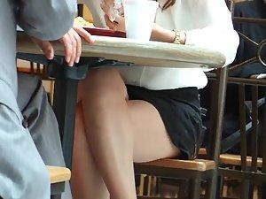 Crossed legs spied during lunch time Picture 6