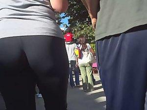 Milf with big saggy ass in black tights Picture 2