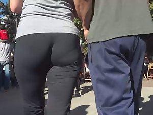 Milf with big saggy ass in black tights Picture 3