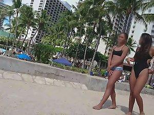 Hot teens in bikinis having fun on beach Picture 2
