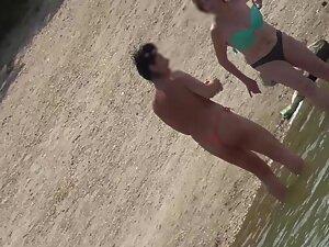 Milf in topless got caught by a voyeur Picture 3