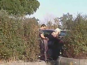 Secretive view of a girl fucked by a car