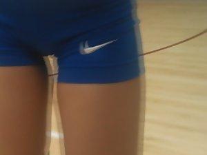 Pussy bulge inside shorts of a volleyball girl Picture 8