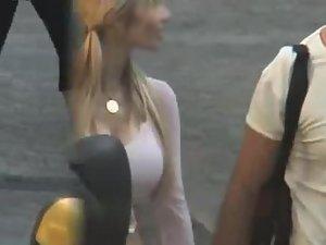 Skinny blonde with big fake tits Picture 3