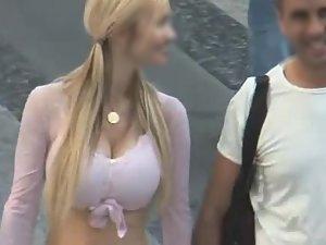 Skinny blonde with big fake tits Picture 7