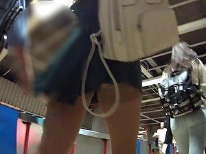 Luxury upskirt on moving stairs Picture 6