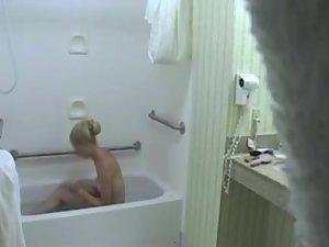 Skinny showering girl got a tramp stamp Picture 8