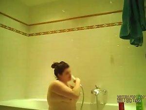 Fat woman spied in the shower Picture 3