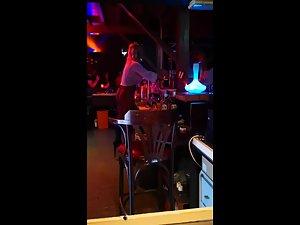 Slutty waitress works the bar in erotic outfit Picture 3