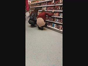 Upskirt of naked teen ass and thong in pantyhose Picture 1