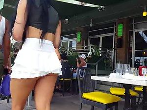 Sexy latina in shorts that looks like skirt Picture 8