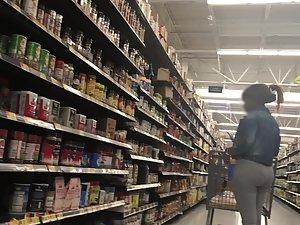 Big booty of a fine black girl in supermarket Picture 3