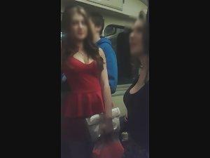 Fancy girl with big boobs inside train Picture 7
