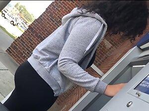 Huge butt spotted at the bank machine